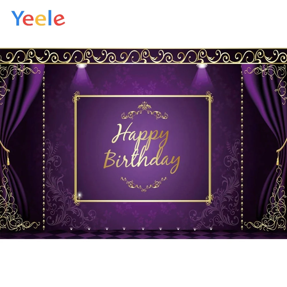 Фиолетовый занавес светильник винтажный узор фон для дня рождения свадьба
