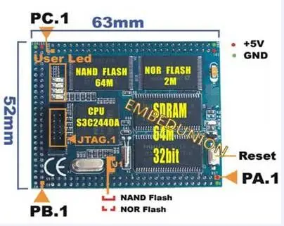 FriendlyARM штамп основной модуль Micro2440 samsung S3C2440 Core2440 64M Ram+ 1G Nand Flash ARM9 поддержка Linux+ Qtopia-2.2.0