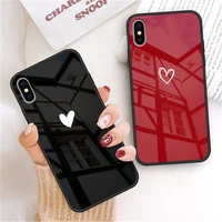 luxury tempered glass phone case for iphone 11 pro max xs max x xr 8 7 6 6s plus se 2020 couple heart lovely back cover coque
