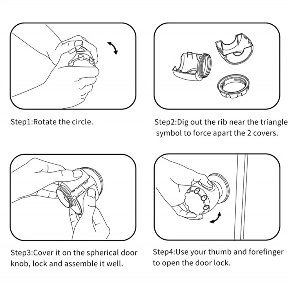 

4pcs/set Living Room Anti-collision Accessory For Kids Baby Safety Easy Install Child Proof Bedroom Door Knob Cover Detachable