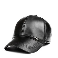 zero fish genuine leather leather baseball cap men branded autumn warm black cap men bone masculino mens caps and hats
