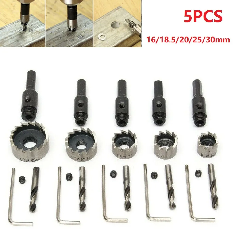 

5PCS Hole Saw Tooth Kit HSS Steel Drill Bit Set Cutter Tool For Metal Wood Alloy Tools 16-30mm Power Tools