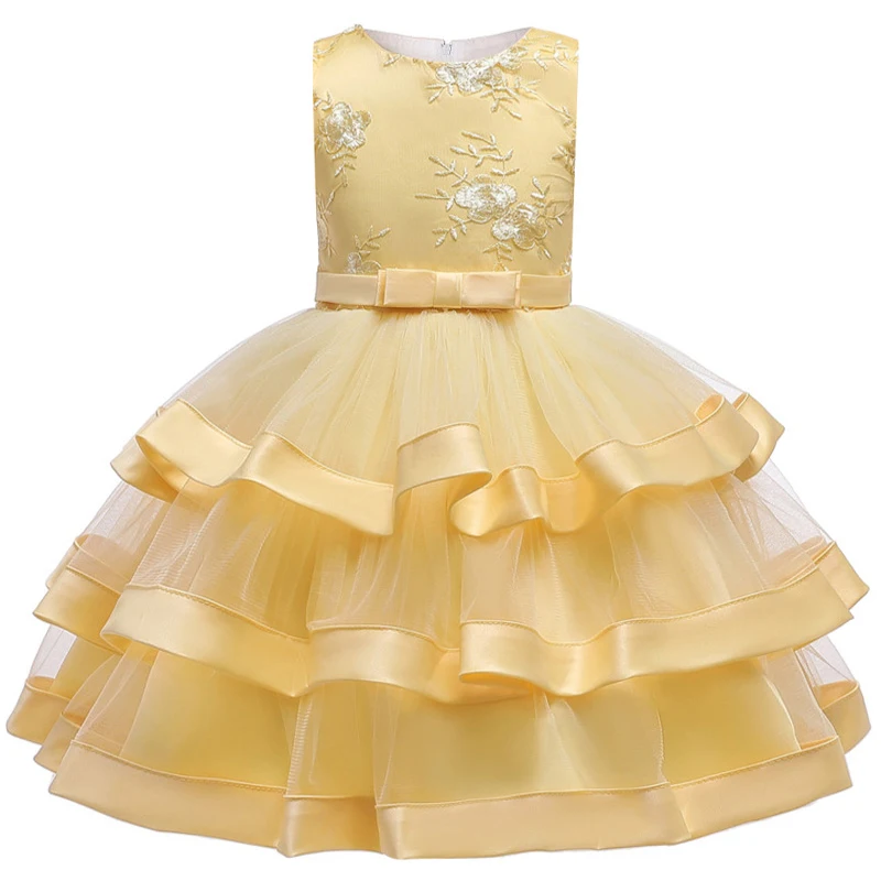 Пушистое свадебное платье для девочек детская летняя Милая праздвечерние чная