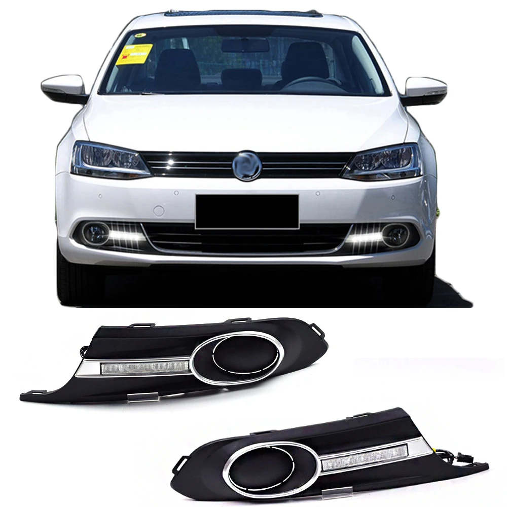 12 В Автомобильные ДХО дневные ходовые светильник s для Volkswagen VW Jetta Sagitar MK6 2012 2013 2014