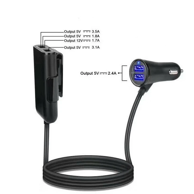 4 порта QC3.0 + 2.4A 3.1A USB Автомобильное зарядное устройство Универсальный Быстрый