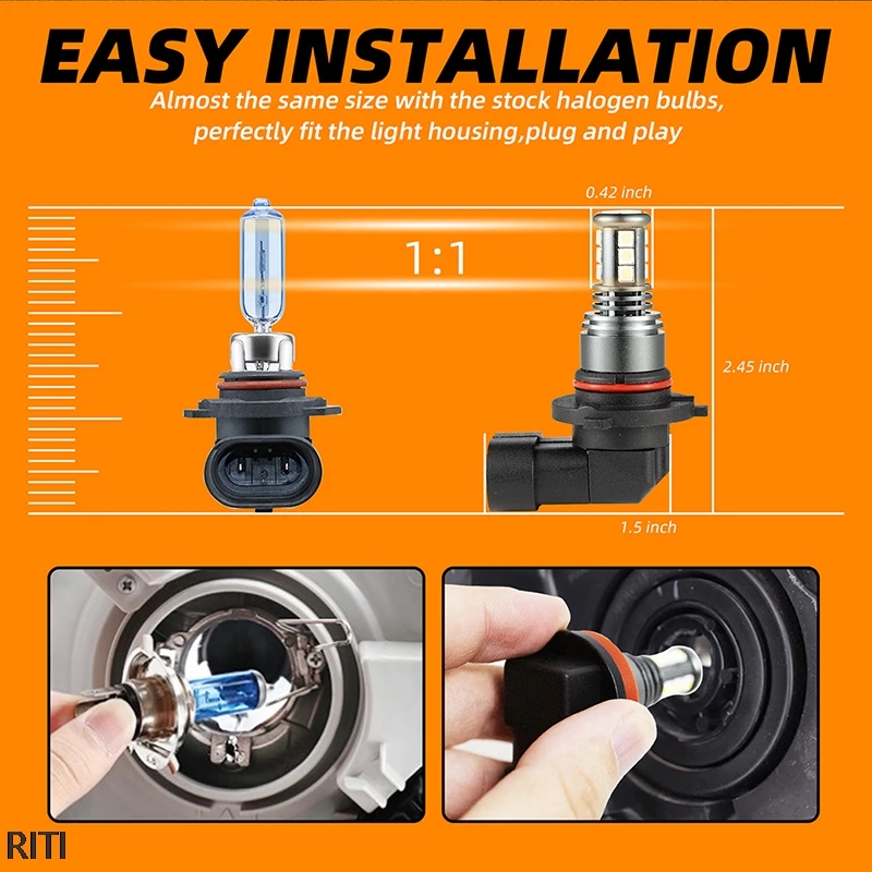 

2Pcs 9005/9006/H10 LED Fog Light Headlight Bulbs Kit 28W 6500K Bright White Lamp