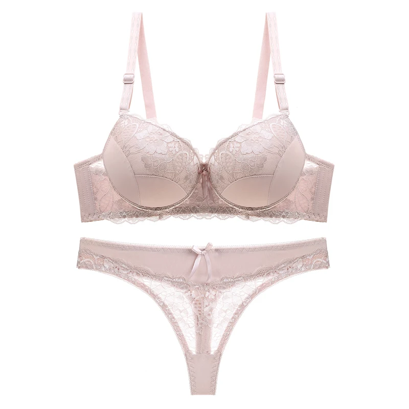 Комплект женского кружевного нижнего белья Julexy однотонное с чашкой CD - купить по