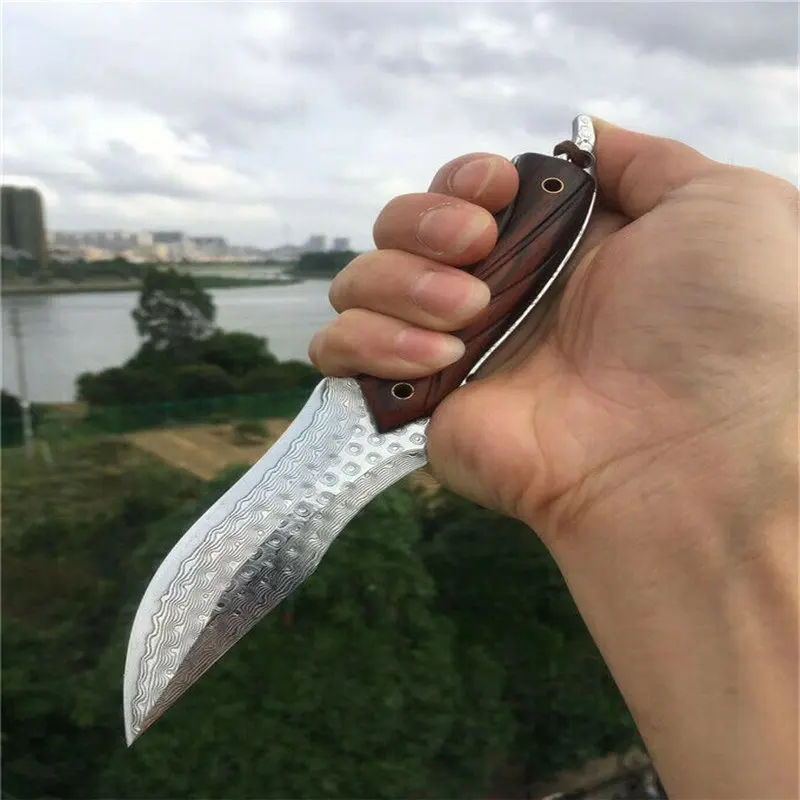 MASALONG Parrot Vg10 Киль интегрированный Дамасская сталь острый Карманный нескладной нож(ограниченная серия) Kni151