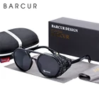 Солнцезащитные очки BARCUR, круглые винтажные UV400 для мужчин и женщин, с градиентными линзами, в стиле стимпанк