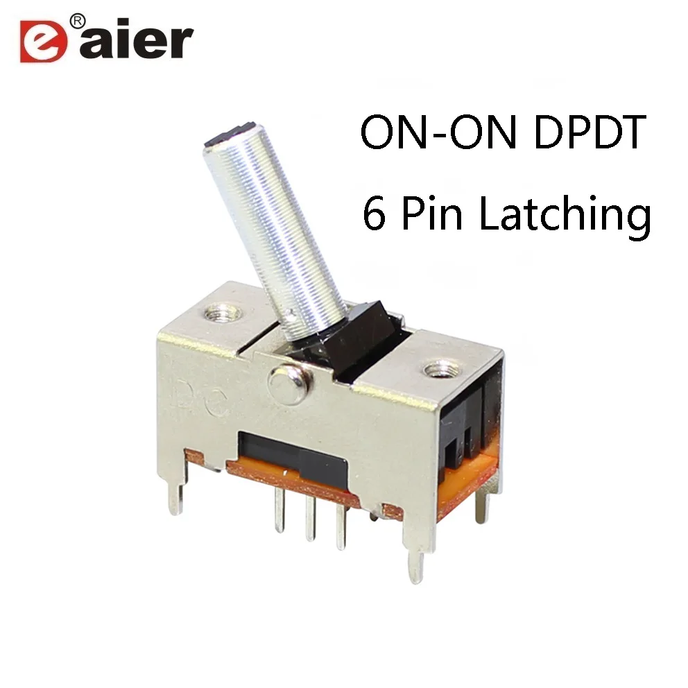 10 шт. DPDT 6PIN вкл. ВКЛ. металлический скользящий переключатель 50mA двухполюсный