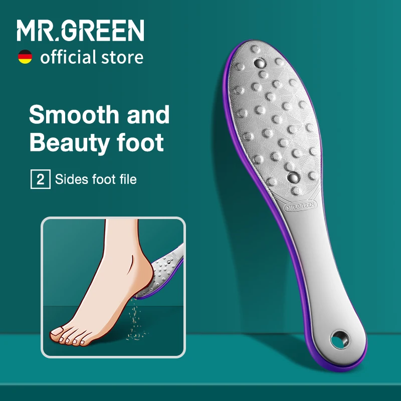

MR.GREEN Pedicure Foot Care Tools Foot File Rasps Callus Dead Skin Remover Professional Stainless Steel Double Sides Files
