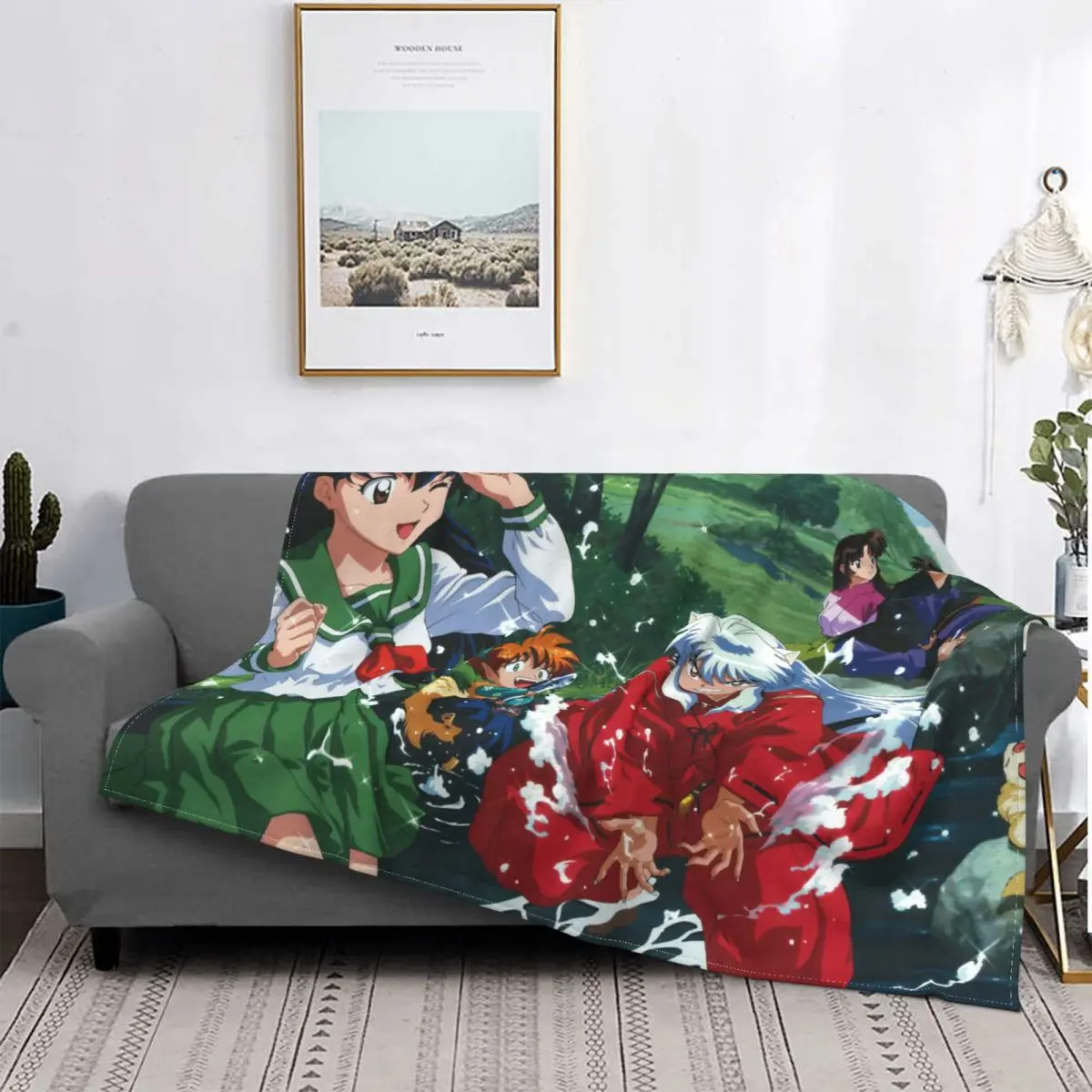 

Inuyasha Higurashi Kagome Adventure-manta de franela de Series de TV, ropa de cama caplida для primavera и отоние, для зимы