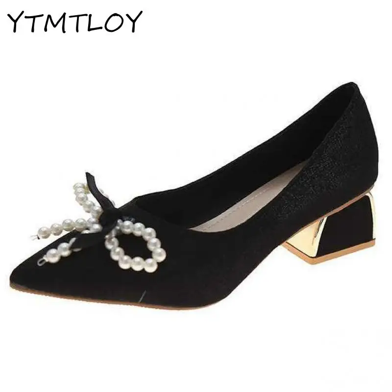 Ladies Fashion Pointed Toe High Heels Sexy Red Wedding With Pearl Decoration Women Party Shoes | Обувь