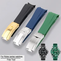 watch band for rolex daytona submariner yacht master gmt explorer strap silicone 20 rubber chain watch accessorie watch bracelet