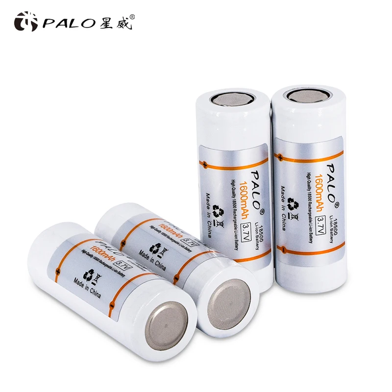PALO 18500 перезаряжаемая батарея 3,7 V 1600mAh литий-ионная литиевая батарея фонарик Фара электронная-сигарета