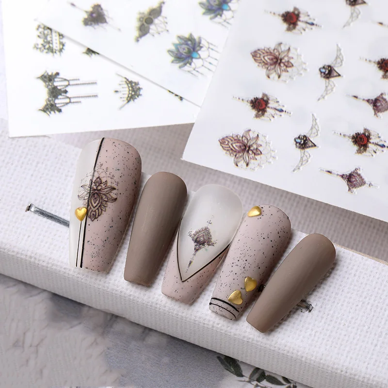 DIY 3D стикер для дизайна ногтей клей наклейки инструмент Милая Кружевная бабочка