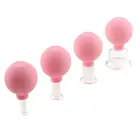 Пластиковые вакуумные банки для лица, 4 шт.коркоркор., набор аксессуаров с резиновой головкой, портативные вакуумные банки с присоской, антицеллюлитные аксессуары