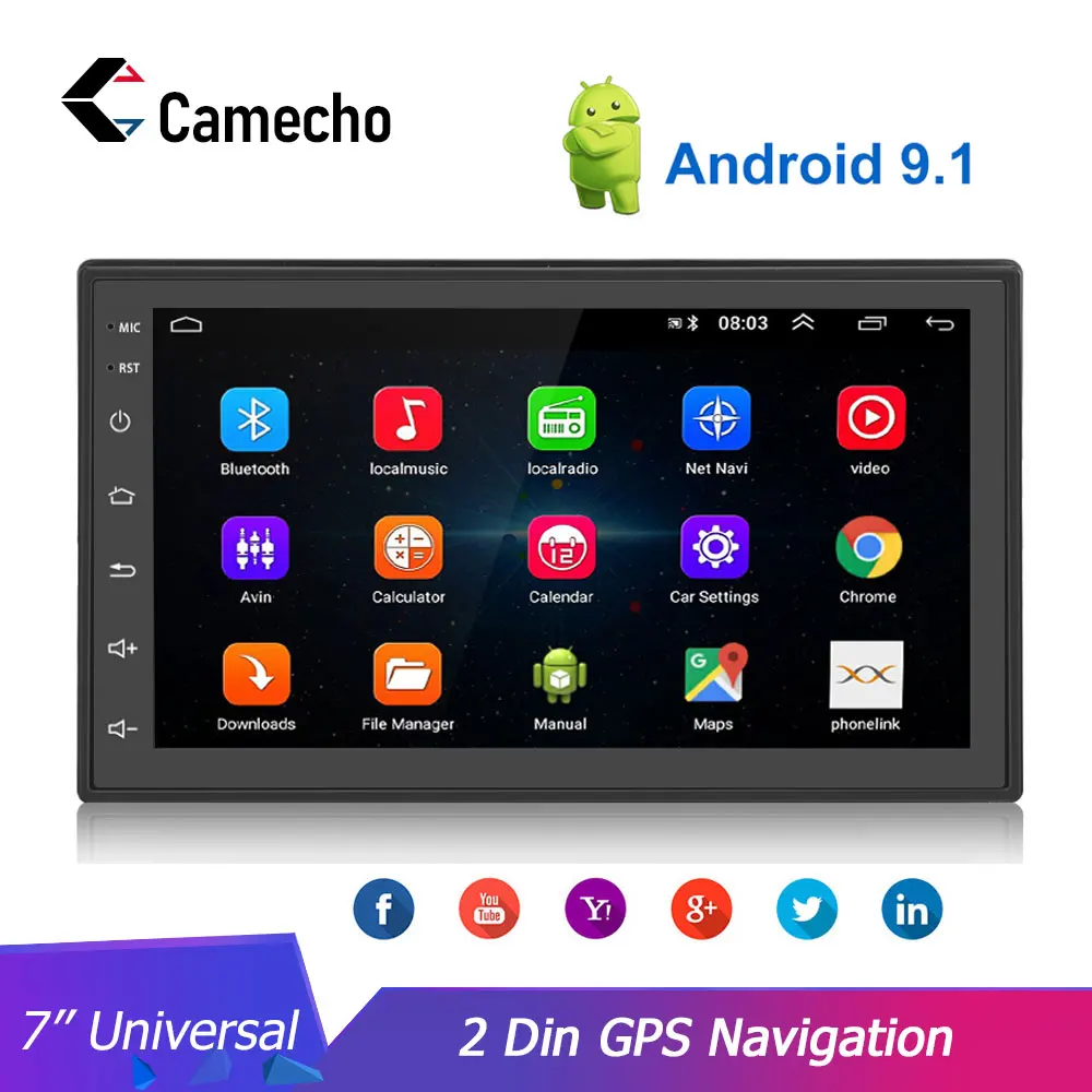 Автомагнитола Camecho 2din универсальный мультимедийный плеер на Android 9 1 с GPS