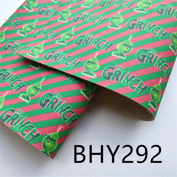 BHY292 A4 20*33 см мультфильм Рождественский персонаж Печать Синтетическая кожа ткань для DIY аксессуары BHY293 - Цвет: BHY292