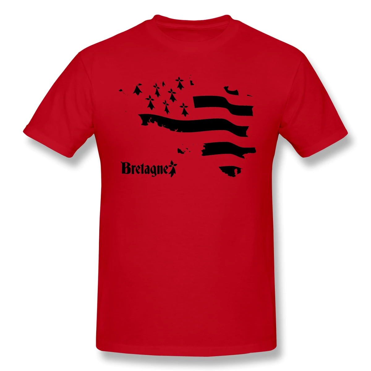 

Bretagne United Flag Humor Graphic Men's Basic Short Sleeve T-Shirt R270 Tees Tops European Size