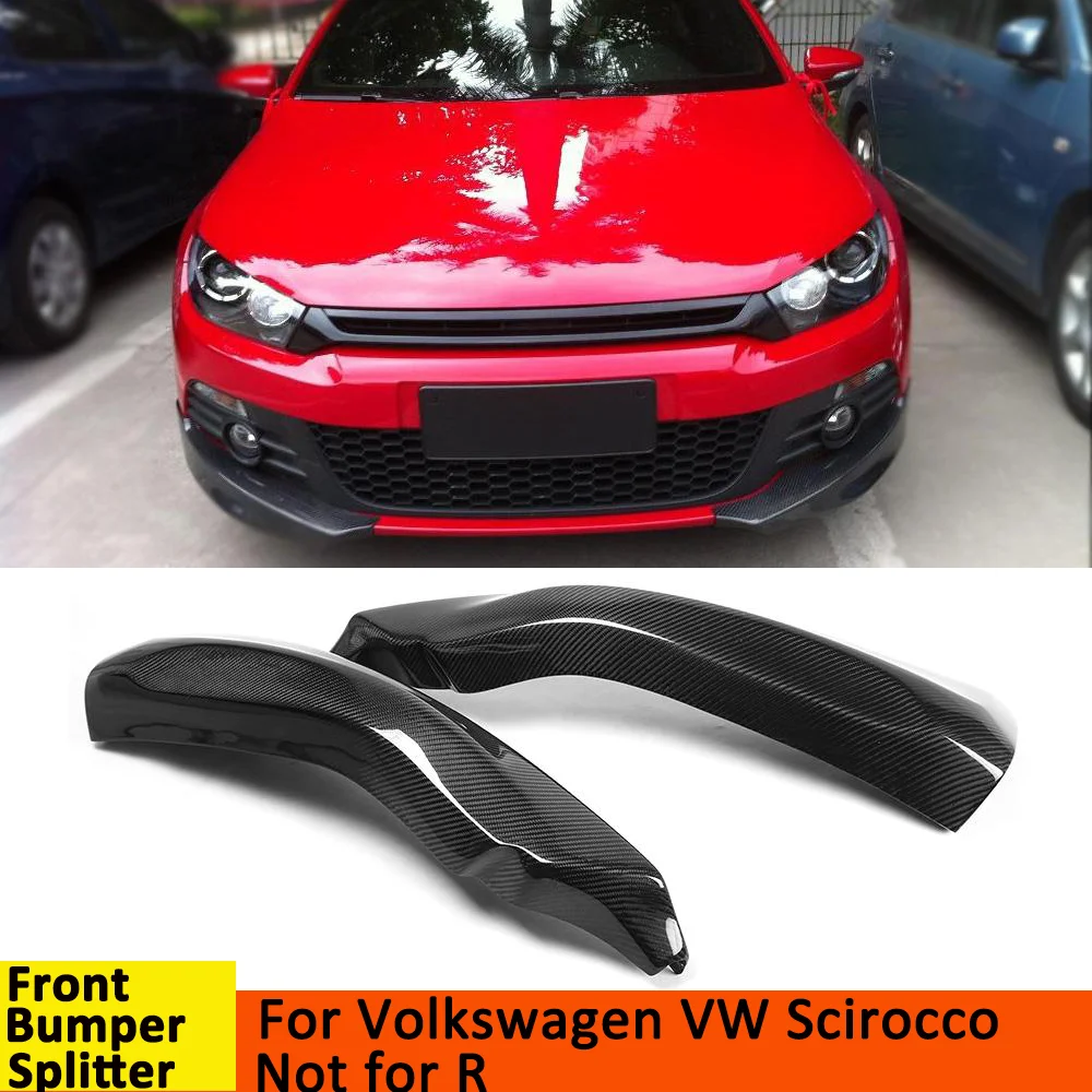 

Спойлер из углеродного волокна переднего бампера для губ, спойлер для Volkswagen VW Scirocco, боди без R 2010 2011 2012 2013