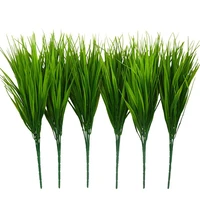 6pcs 15 inch artificial plastic wheatgrass faux shrubs simulation greenery plants indoor outside home garden office verandah wed