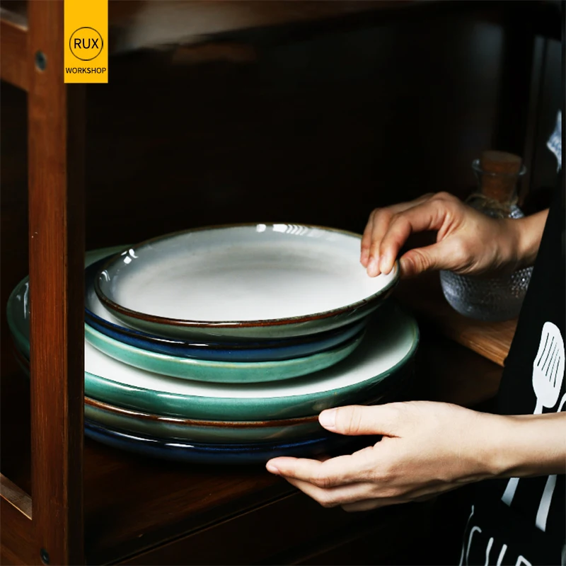 Японская керамическая тарелка RUX для мастерской десертная стейка салата набор