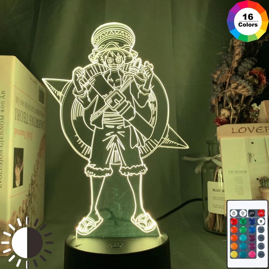 Цельная обезьянка D. Luffy фигурка дети ночник Светодиодная батарея питание