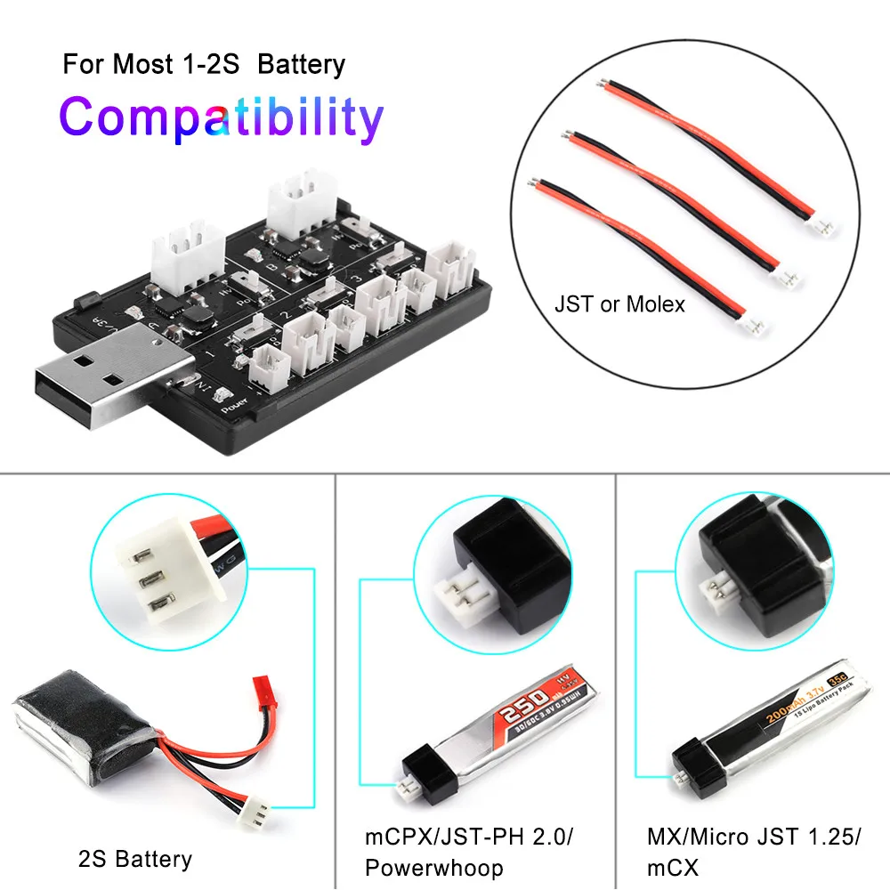 U5 5 Way 1 2S LiPo LiHv аккумуляторная плата Зарядное устройство USB порт для