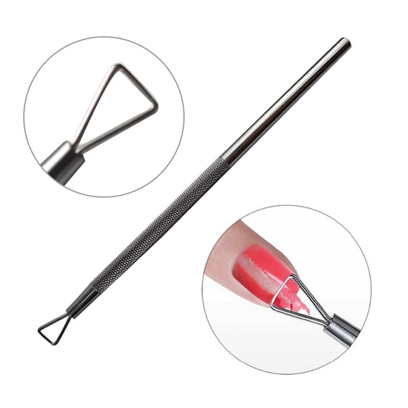

1pcs Stainless Steel Nail UV Gel Polish Remover Triangle Stick Rod Pusher Cleaner Manicure Nail Art Tools Accessories