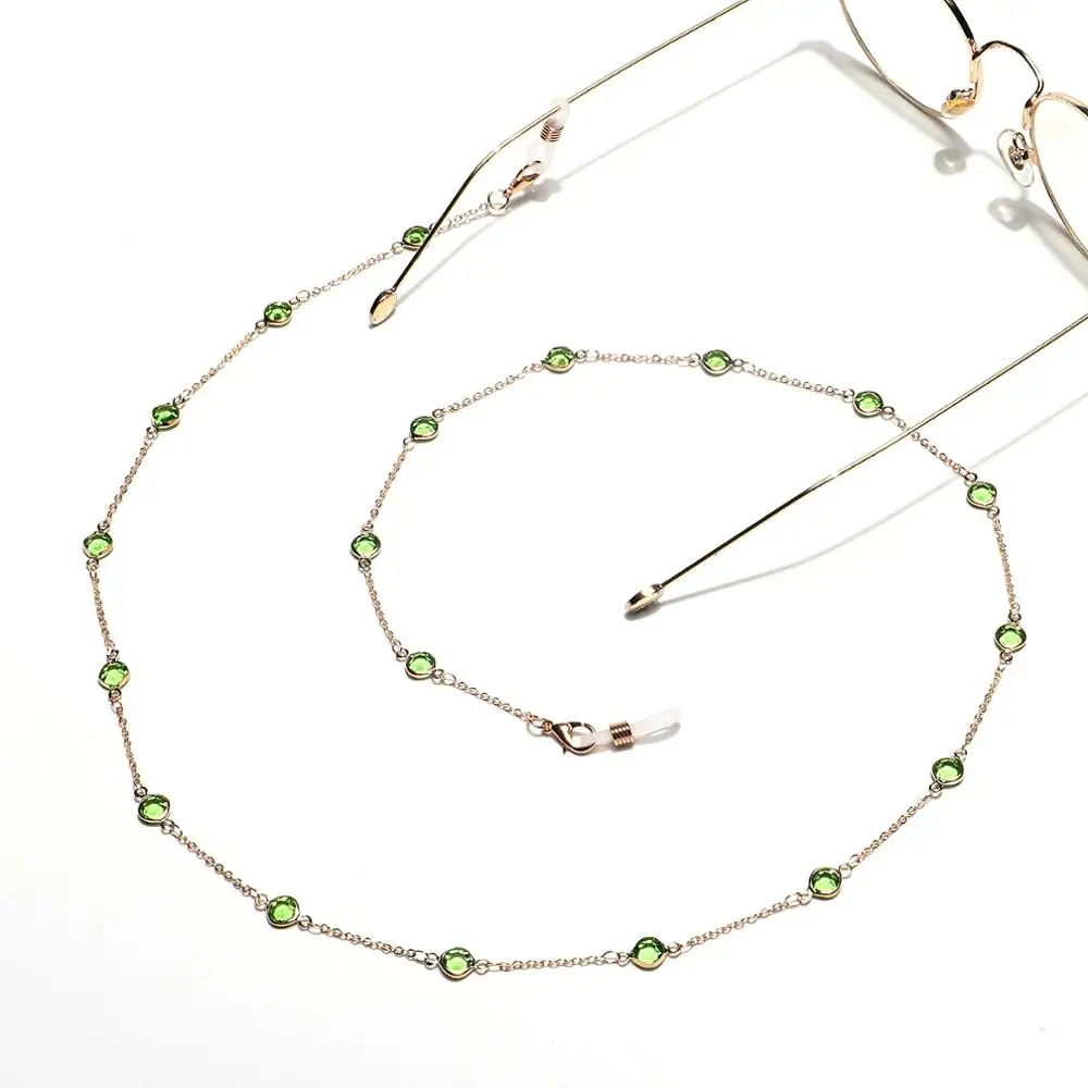 Модные очки с кристаллами и бусинами ожерелье шнурок ремешок Нескользящие цепи