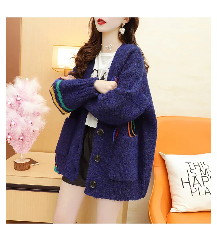 CMAZ 2021 Autumn Winte Sweater Women Tops Knitted Pullover Korean Style Cardigan Soft Warm Pull Thick Outwear | Женская одежда