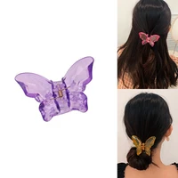 1pc colored styling tools acrylic hair accessories for women girls simple hair clamps butterfly hair claw