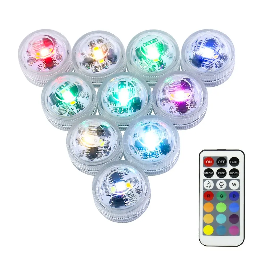 

Submersible LED Tea Lights with Remote, Battery Operated Color Changing LED Tealights Waterproof Underwater Led Pool Lights