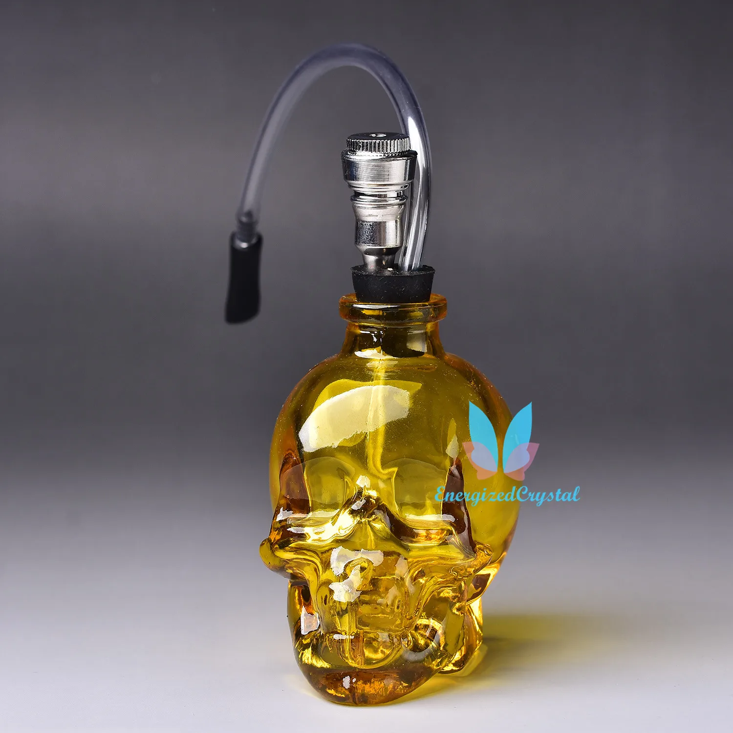 

3,5 ''портативный твердый желтый Череп водопроводная трубка стеклянный кальян фотокаркас стеклянная бутылка аксессуары мужской подарок