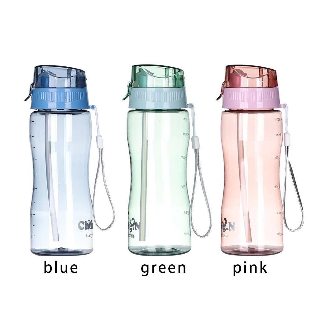 

1Pcs Water Bottle With Scale BPA Free 580ML Leakproof Gym Bottle Drinks Mugs Portable Sports