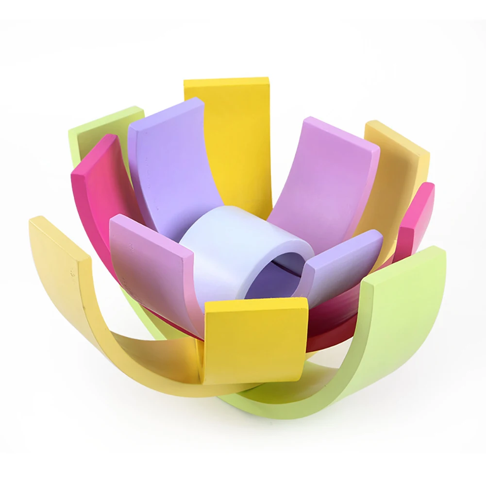 12 пазлов деревянная Радужная туннельная укладывающая скульптура здание детская