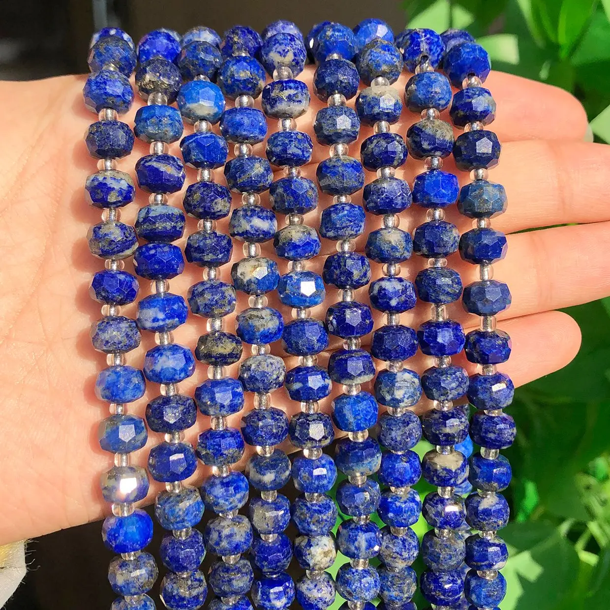 

Бусины из натурального камня ляпис-лазурит, 6x8 мм