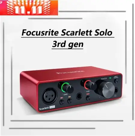 Усилитель для наушников Focusrite Scarlett Solo 3-го поколения звуковая карта 24 бит/192 кГц