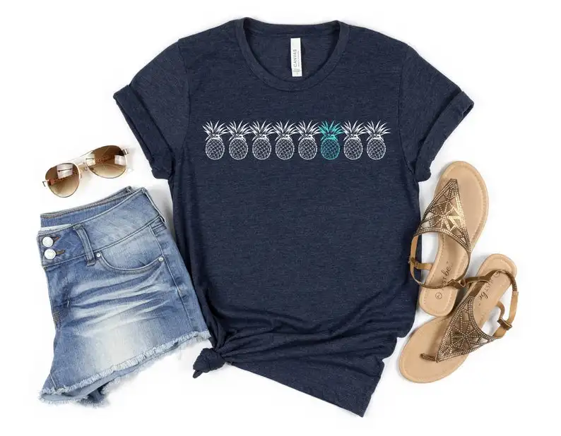 

One in Eight Pineapple Shirt Women's Short Sleeve Tees Fashion 100% Cotton O Neck Female Clothing Plus Size Casual Streetwear