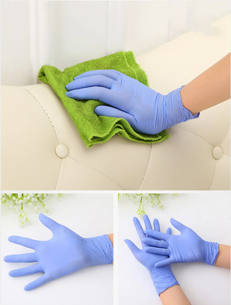 

Disposable Nitrile Gloves Waterproof Gloves For Tattoo Food Process Cleaning Hands Protective Work Glove перчатки нитриловые