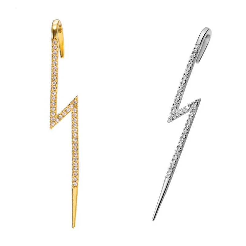 

Bohemian Fashion Ear Wrap Crawler Hook Earring Crystal Clip Earrings For Woman Lightning Zirconia Climber Earrings Jewelry