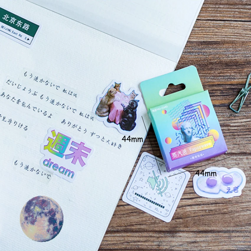 20packs/lot Indian Vaporwave Adhesive Paper Sticker DIY Decoration Scrapbook Sticky Diary Label Stationery Wholesale | Канцтовары для