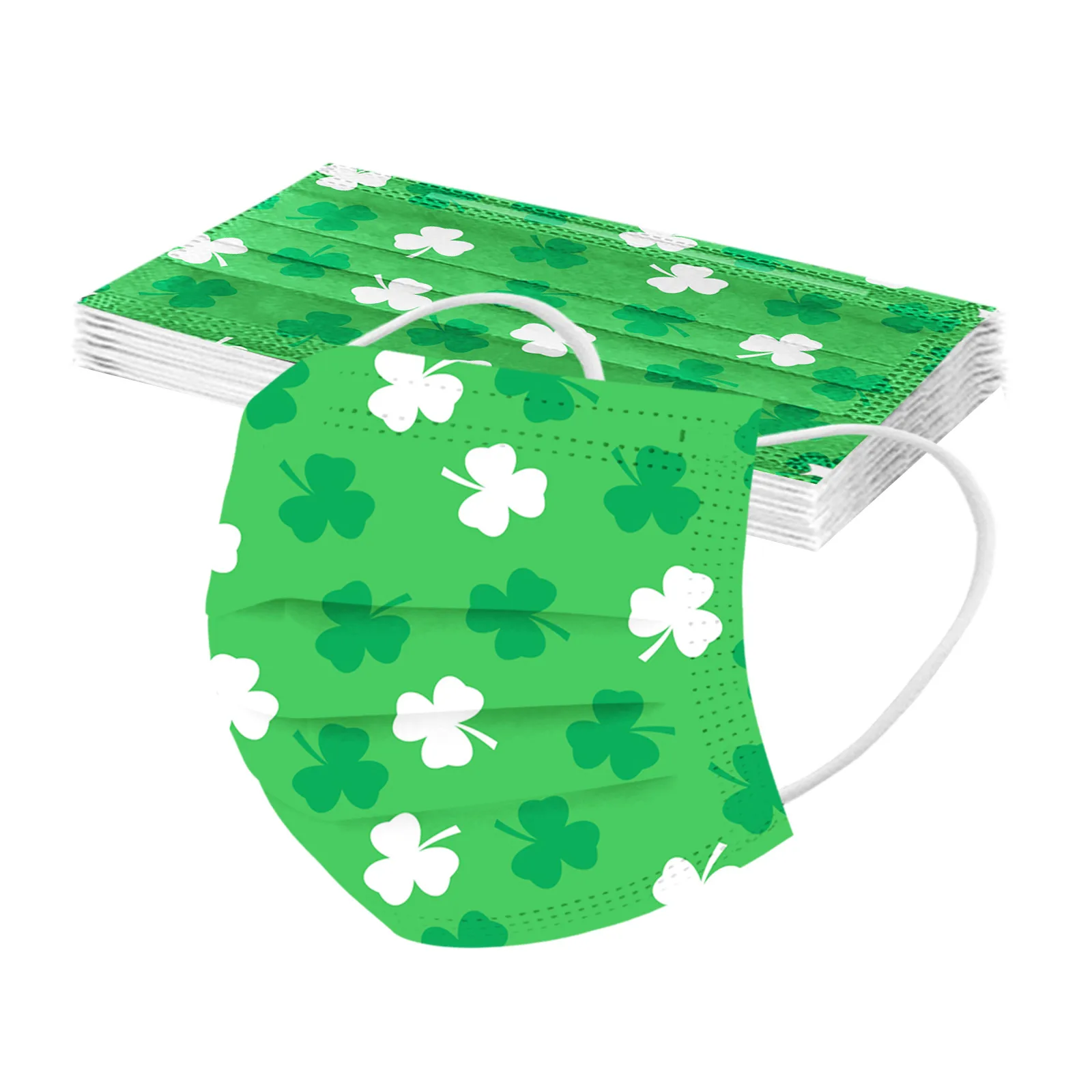 

50PCS Adult St. Patrick's Day Disposable Mask 3Ply Ear Loop Mask Adult Mouth Mask Black Protective masks Mascarillas Masque
