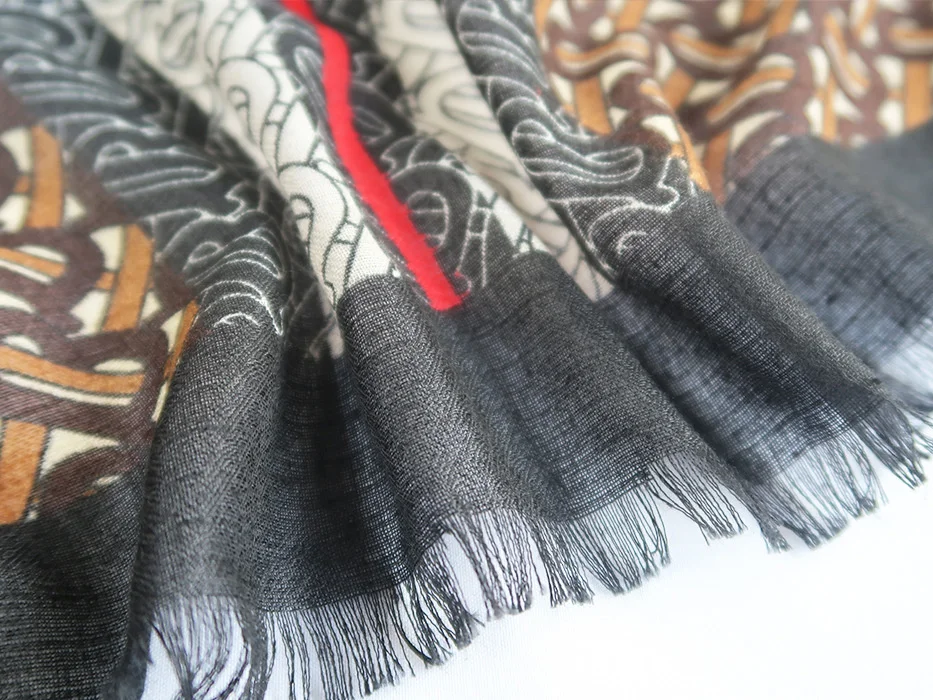 

Luxury Brand women cashmere scarf thin shawls wraps lady female Strip Letter B Print hijab stoles pashmina foulard head scarves