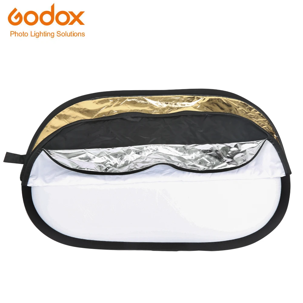 Godox 5 in 1 60*90cm Background Board Round Rectangle Reflector Collapsible Lighting Diffuser Disc Black Silver Gold White |