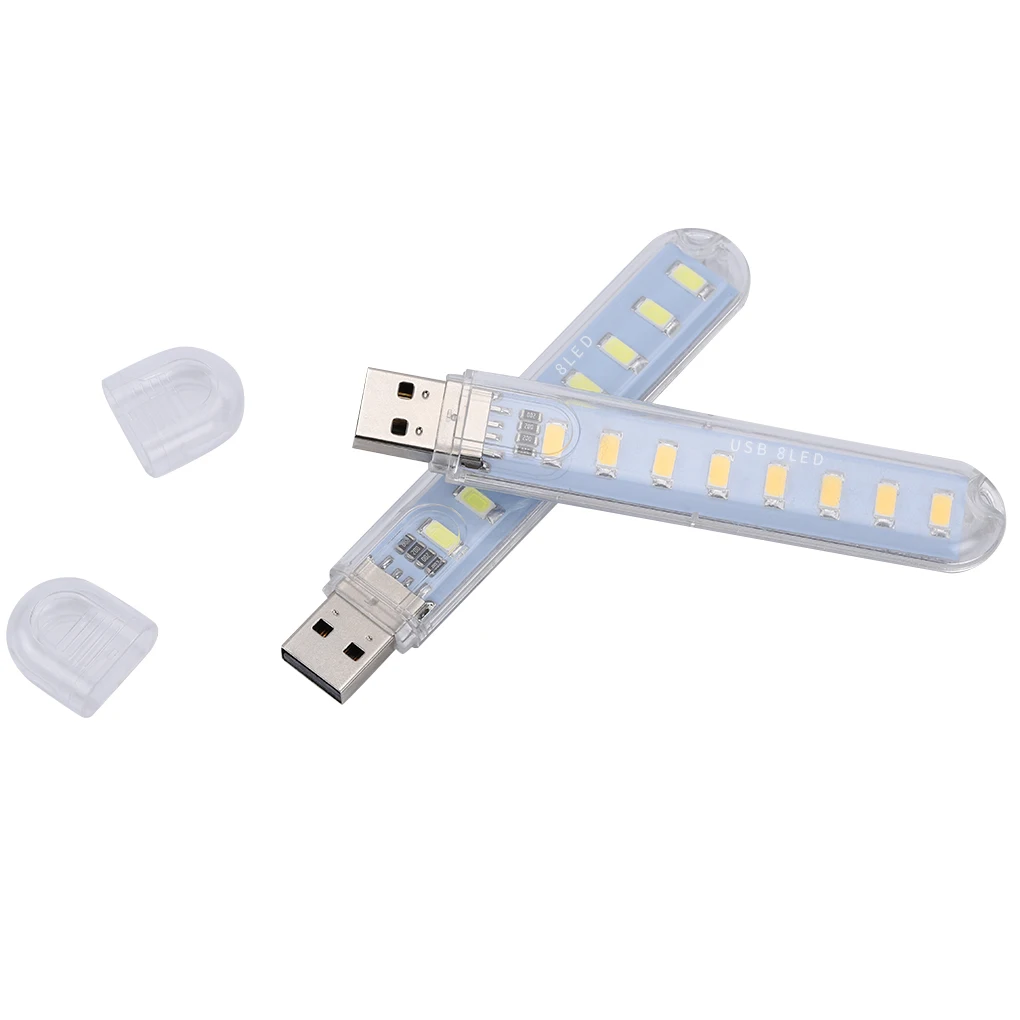

New Mini Portable USB LED Book Light DC5V Ultra Bright Reading Book Lamp 8leds Lights For Power Bank PC Laptop Notebook