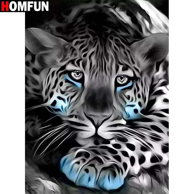 

Алмазная 5d-картина HOMFUN «животное леопард», вышивка крестиком с полными квадратными/круглыми стразами, домашний декор, подарок