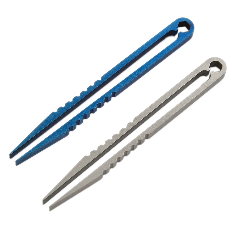

2 Pack Mini Tweezers Titanium Portable Titanium Alloy EDC Tweezers Survival Camping Outdoor Travel Mini Tool