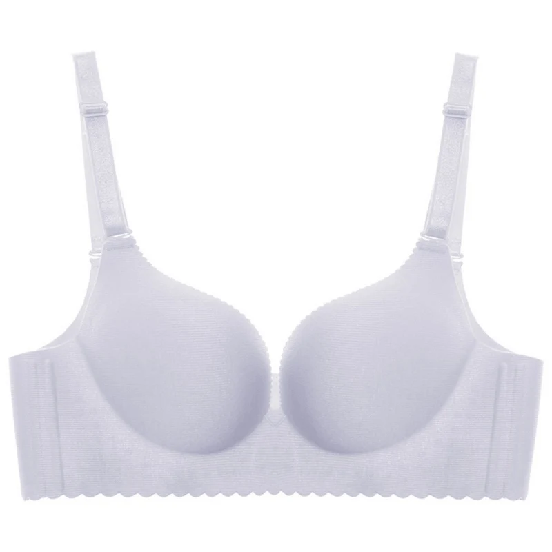 

Fashion Sexy One-piece No Trace No Steel Ring 3/4 Cup Gathered Bra Solid Color Padded Bra women underwear brassiere